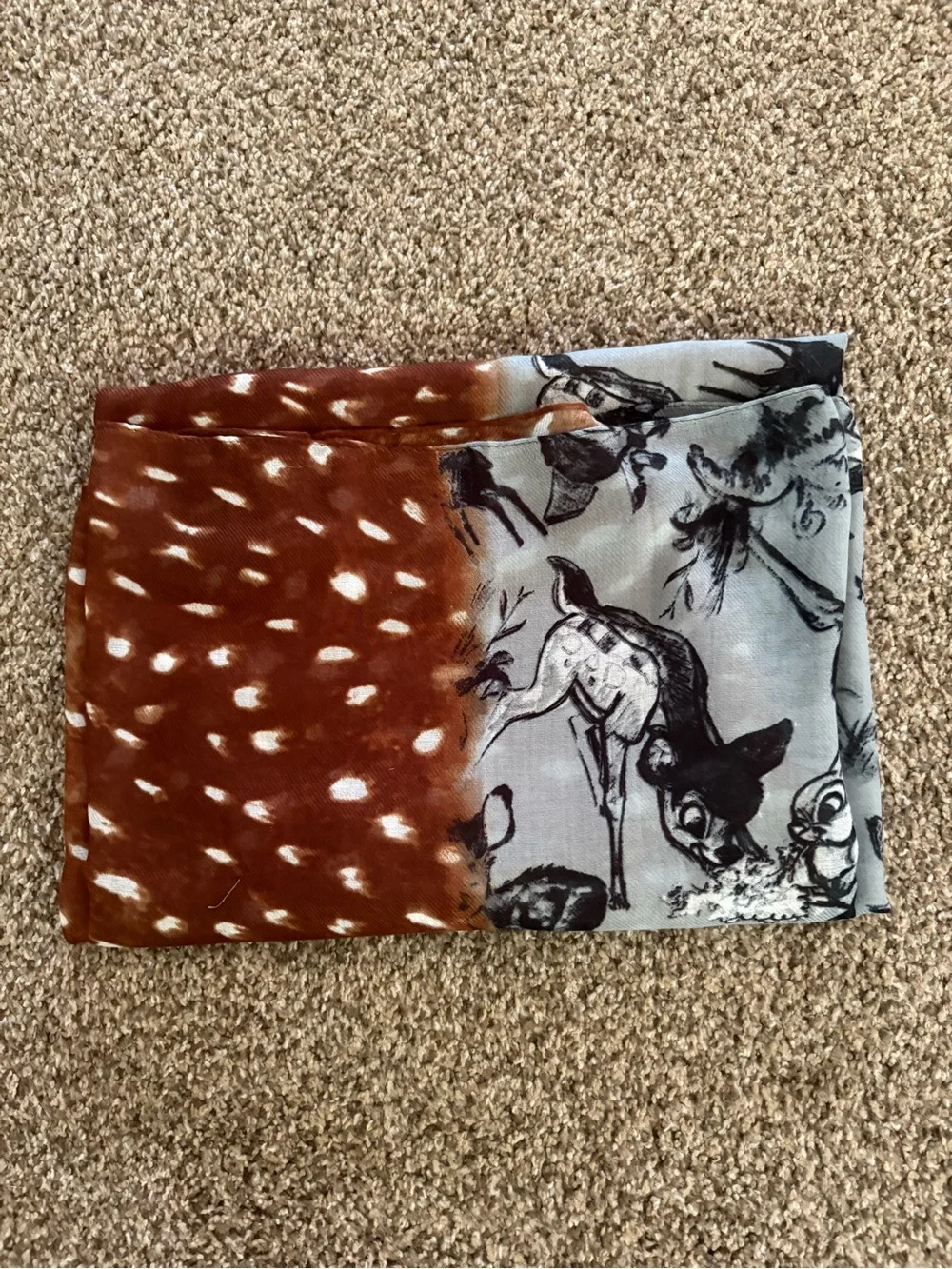 Bambi Deer Scarf / Brand new 45in * 45in